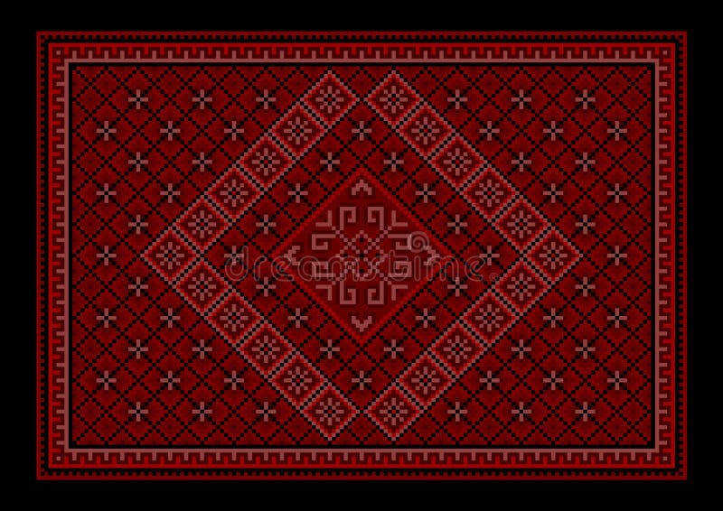 Tapis oriental luxueux marron avec l'ornement coloré au milieu illustration stock Tapis oriental luxueux marron avec l'ornement coloré au milieu illustration stock