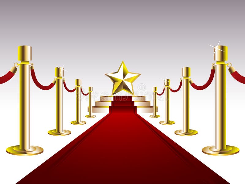 Tapis rouge avec l'étoile d'or illustration libre de droits Tapis rouge avec l'étoile d'or illustration libre de droits