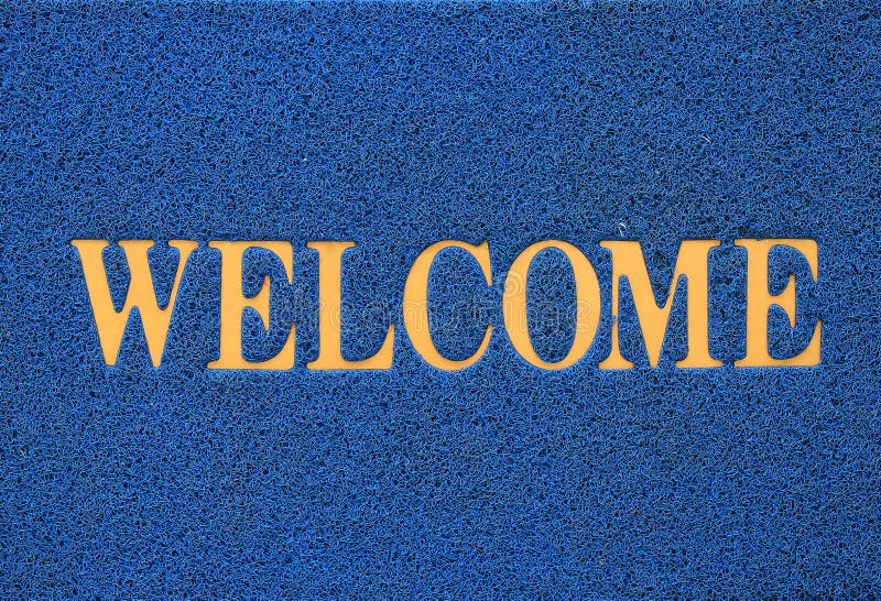 Tappeto di benvenuto blu, tappeto di marmotta di benvenuto
