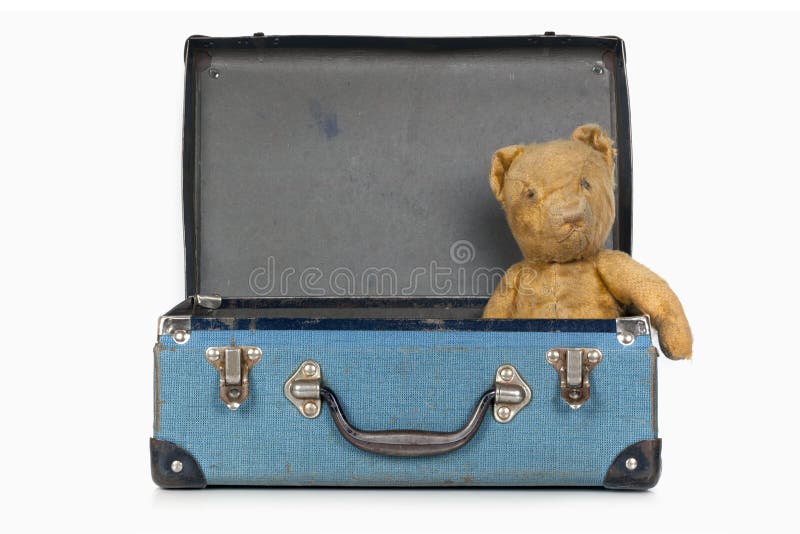 Tappning Teddy Bear i fall för gammal skola royaltyfri foto Tappning Teddy Bear i fall för gammal skola royaltyfri foto
