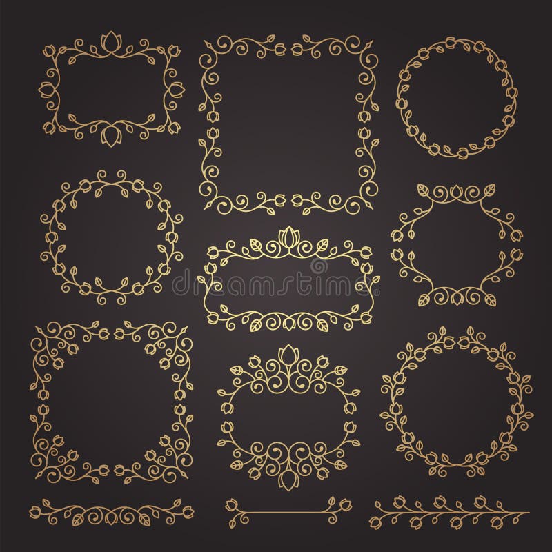 Tappningprydnader och avdelare vektor för designelementset Utsmyckade flor vektor illustrationer Tappningprydnader och avdelare vektor för designelementset Utsmyckade flor vektor illustrationer