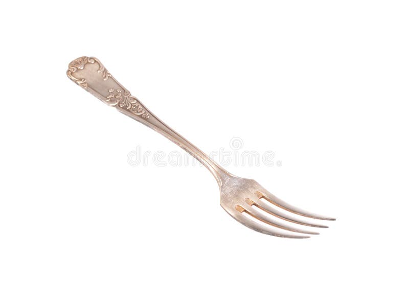 Tappningsilvergaffel royaltyfria bilder