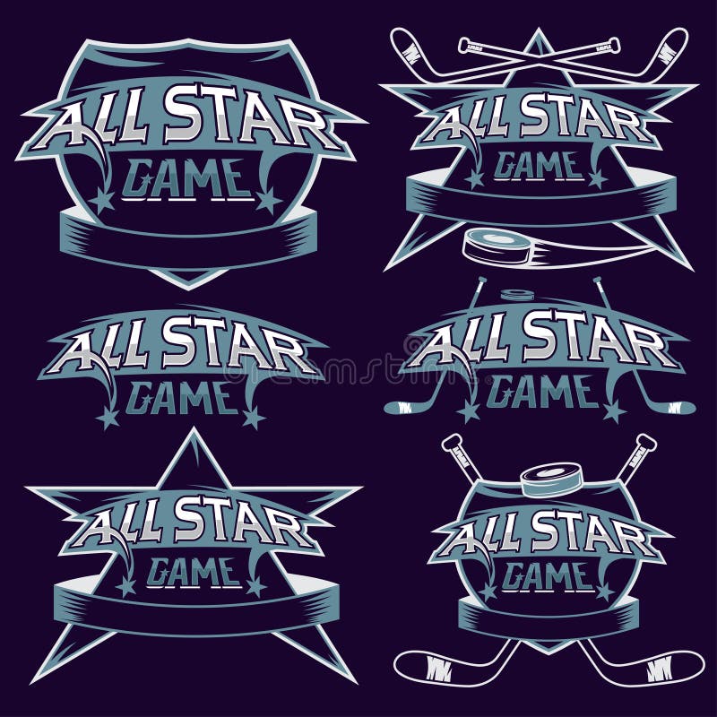 tappningsportar som all stjärna krönar med hockeytema vektor illustrationer tappningsportar som all stjärna krönar med hockeytema vektor illustrationer
