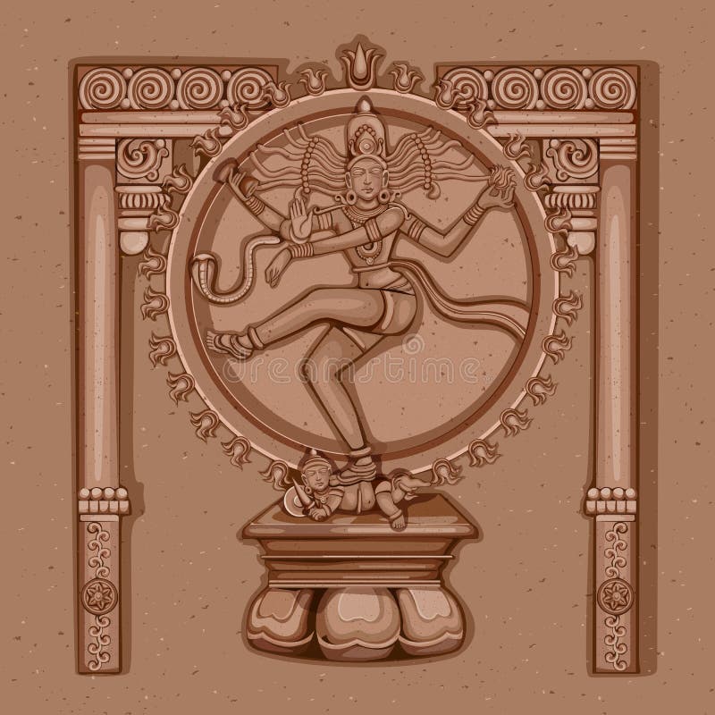 Tappningstaty av indiern Lord Shiva Nataraja Sculpture vektor illustrationer Tappningstaty av indiern Lord Shiva Nataraja Sculpture vektor illustrationer