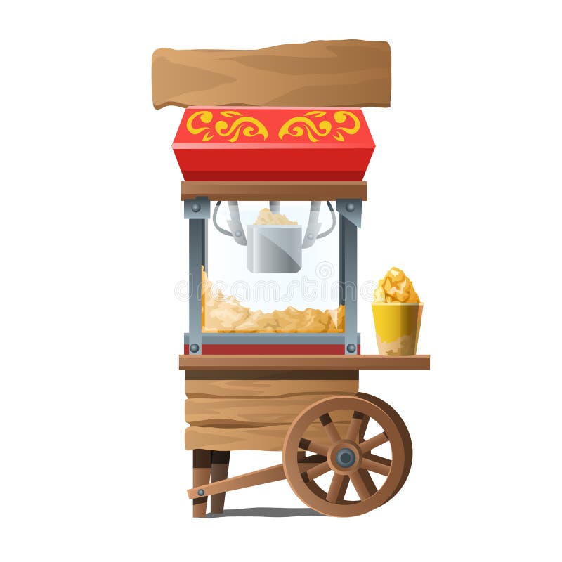 Tappningträmaskin för framställning av popcorn royaltyfri illustrationer Tappningträmaskin för framställning av popcorn royaltyfri illustrationer
