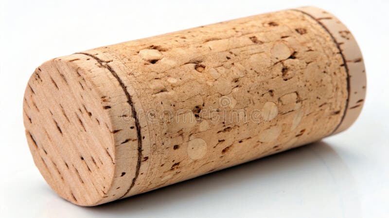 Tappo naturale di sughero su fondo bianco fotografia stock libera da diritti