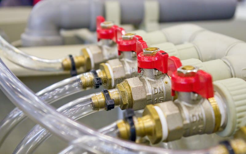Taps water distribution system stock photography