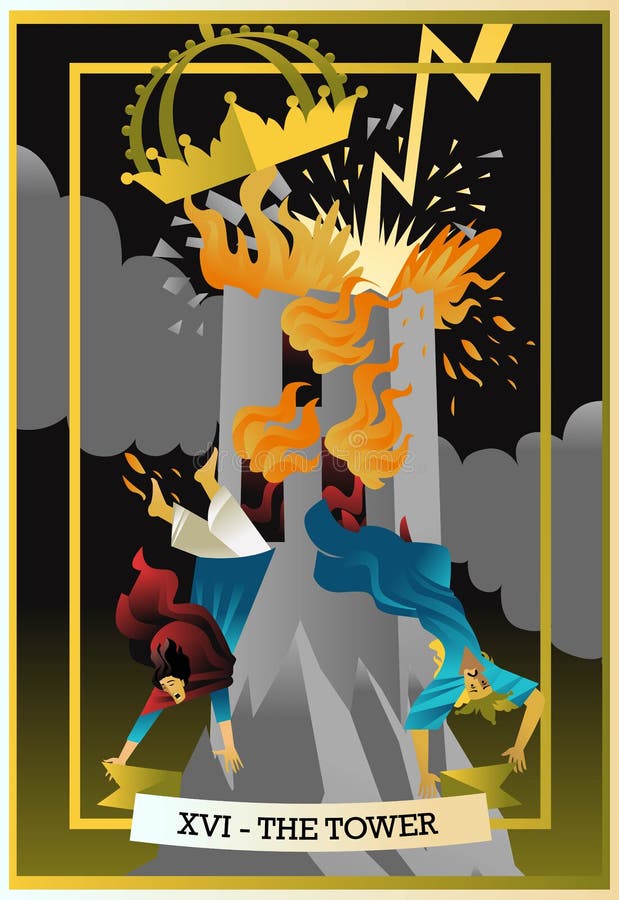 Tower Tarot Card stock vector. Illustration of castle 28978525