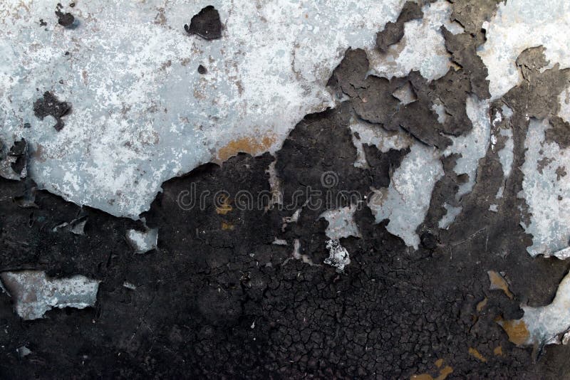 The Tar Texture is Peeling Off the Metal Surface. Stock Image Image