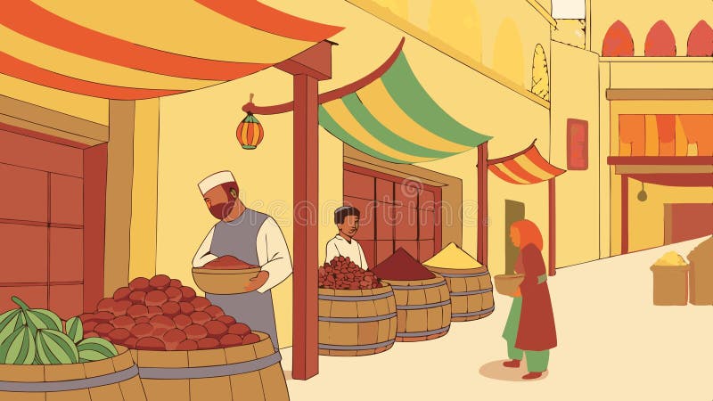 Taraba cu fructe fermieri piață locale produse vector de proiectare Generative AI stock illustration