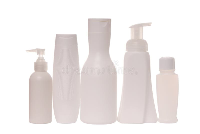 Tare cosmétique, bouteilles blanches pour le shampooing et conditionneur pour cheveux ; photographie stock Tare cosmétique, bouteilles blanches pour le shampooing et conditionneur pour cheveux ; photographie stock