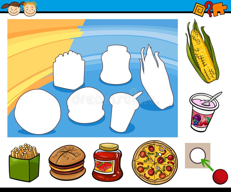 Tarea preescolar educativa de la historieta ilustración del vector Tarea preescolar educativa de la historieta ilustración del vector