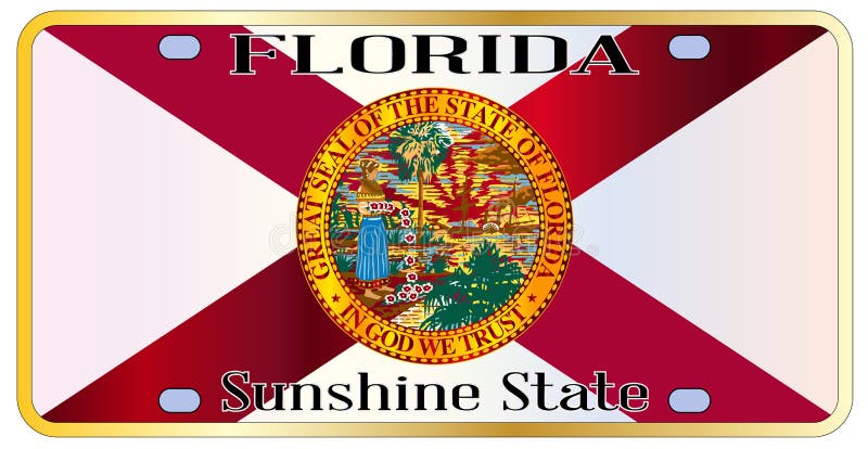 Targa di immatricolazione della bandiera dello stato di Florida illustrazione di stock
