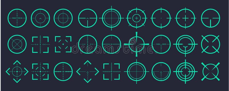 Target aim and aiming to bullseye signs symbol.Creative vector illustration of crosshairs icon set isolated on