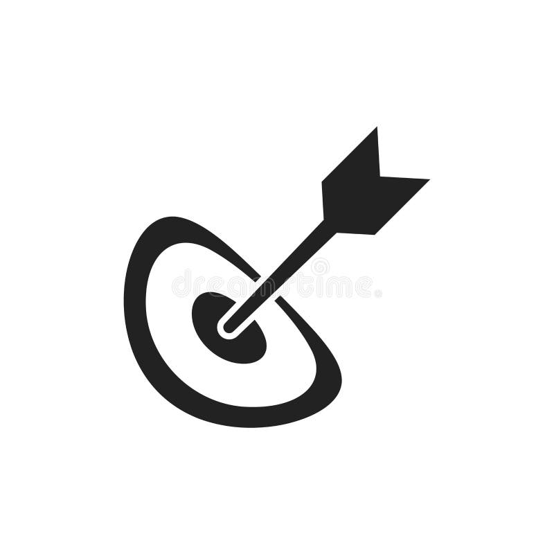 Target aim flat vector icon. Darts game symbol logo illustration