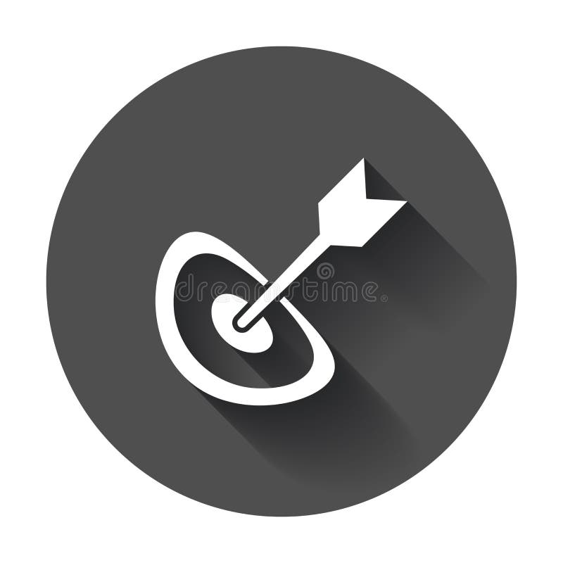 Target aim flat vector icon. Darts game symbol logo illustration