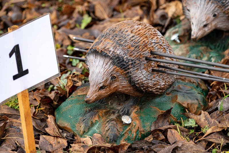 Target for Archery and Arrows - Two Fake Hedgehog Animals