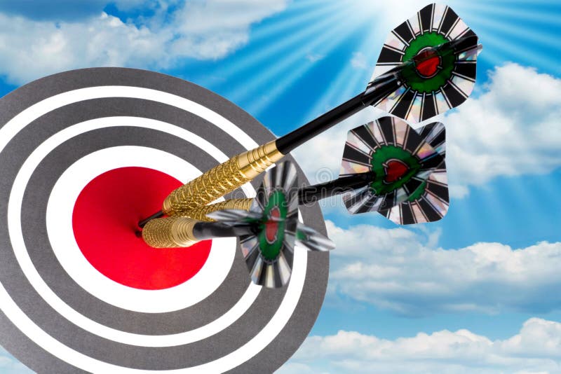 Target with arrows on white