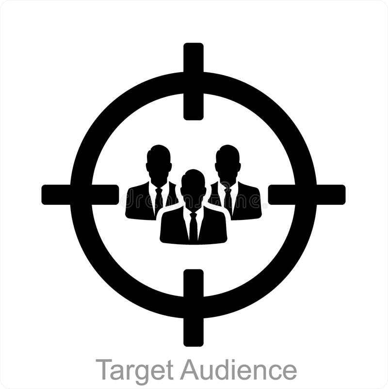 Target Audience and focus icon concept stock illustration