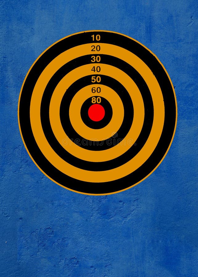 Target on blue stock photo. Image of wall, scoring, bulls 16767836