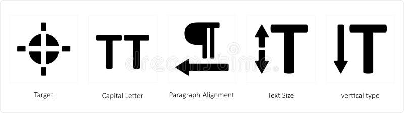 Target, capital letter, Paragraph Alignment royalty free illustration