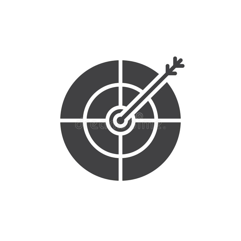 Target, Goal Icon Vector, Filled Flat Sign, Solid Pictogram Isolated on White, Logo Illustration