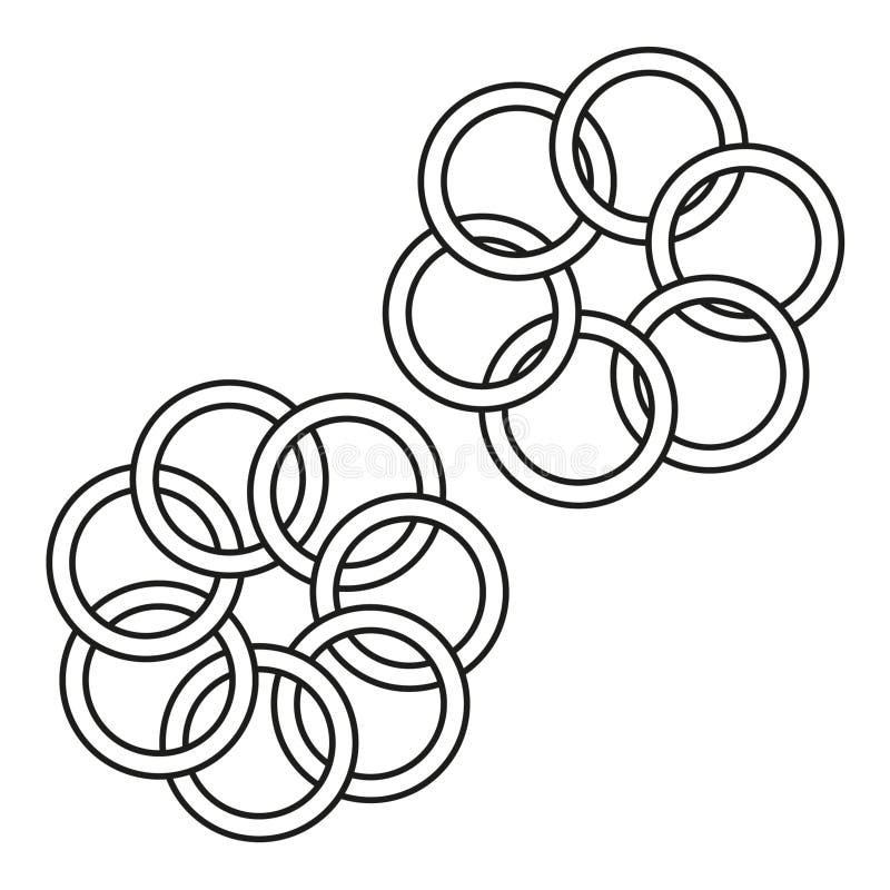 Target grid icons. Black white circular shapes. Minimalistic geometric design. Vector illustration. royalty free illustration