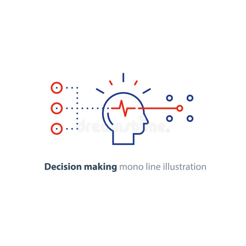 Target group, decision making, bias concept, choose options, creative thinking vector illustration