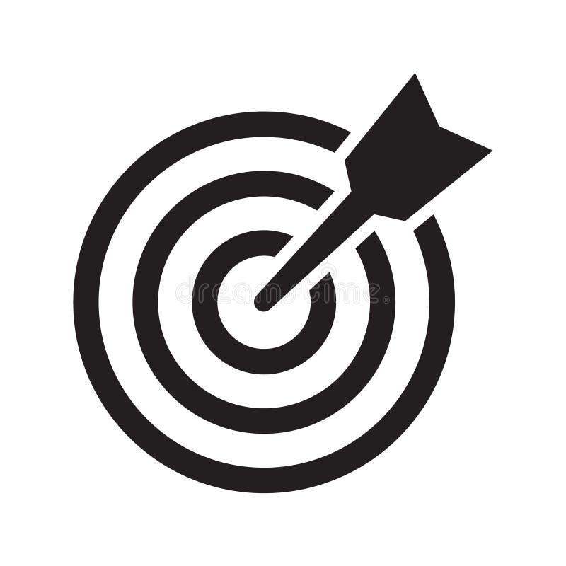 Target icon, dartboard with arrow icon. Successful shoot. Darts target aim icon. vector illustration