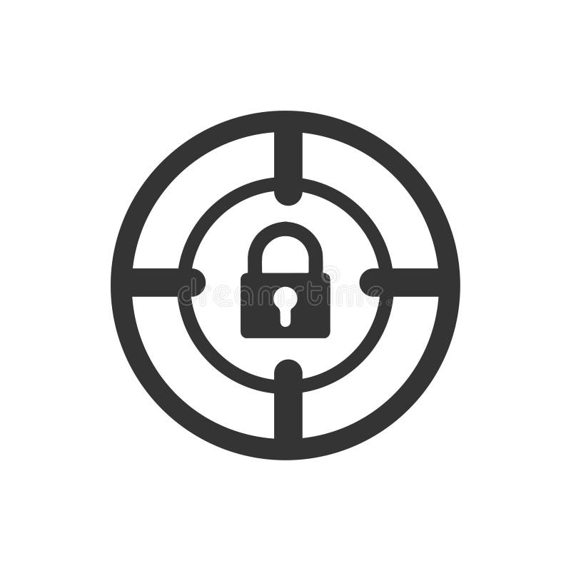 Target on lock or security stock illustration. Illustration of bull