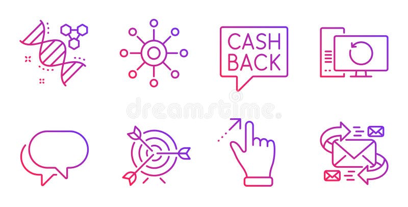 Target, Multichannel and Talk bubble icons set. Vector stock illustration Target, Multichannel and Talk bubble icons set. Vector stock illustration
