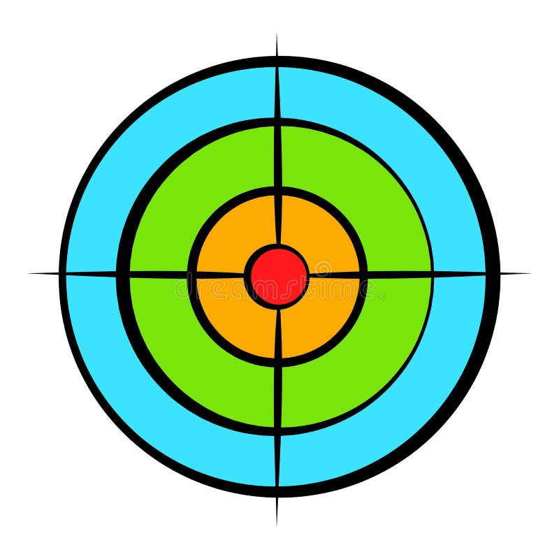 Target with Paintball Ball Icon Cartoon Stock Vector Illustration of