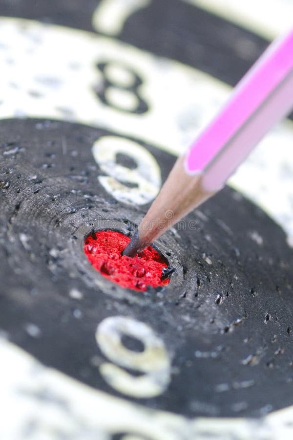 Pencil Target on the Dart stock image. Image of arrow 48518767