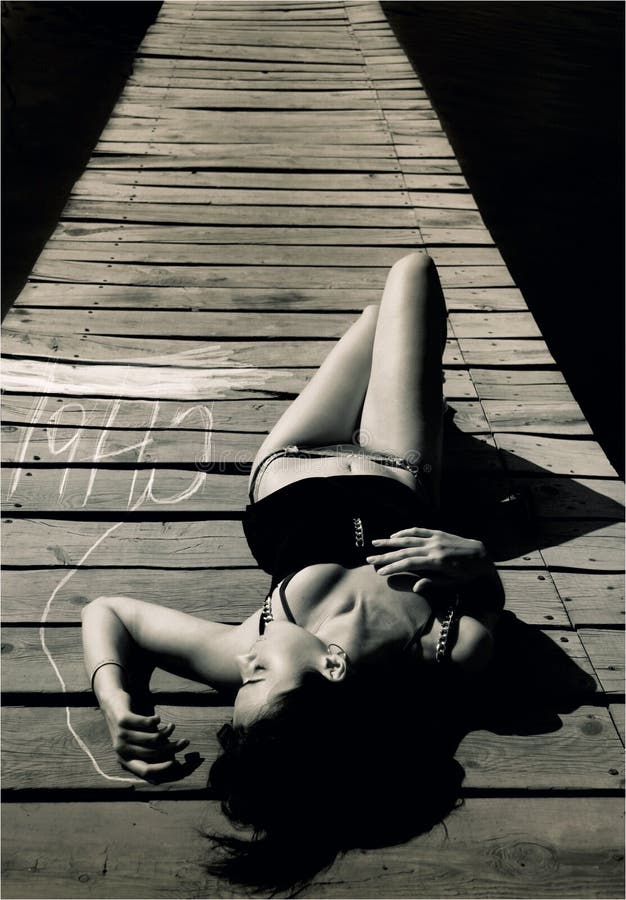 Black and white young woman laying on the berth. Black and white young woman laying on the berth