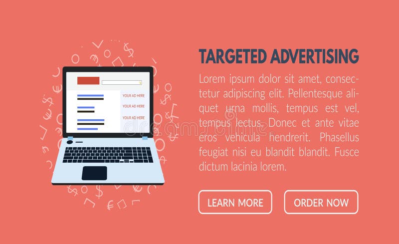 Targeted Advertisement Banner Template Stock Illustrations 32