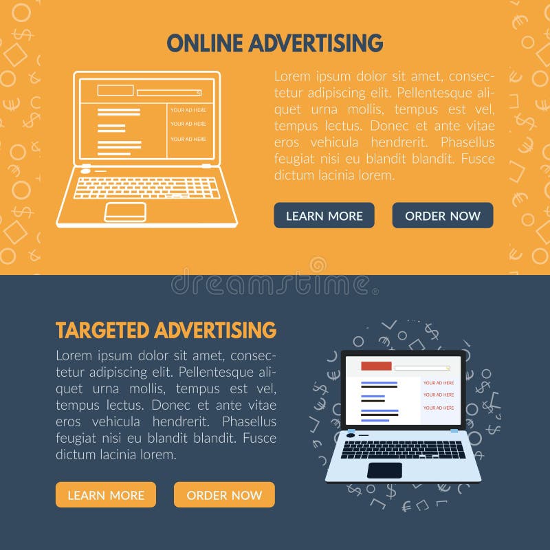 Targeted Advertisement Banner Template Stock Illustrations 32