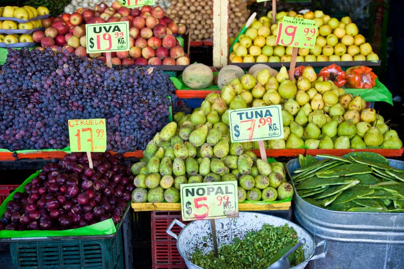 Fresh vegetables in boxes at a mexican market. Fresh vegetables in boxes at a mexican market.