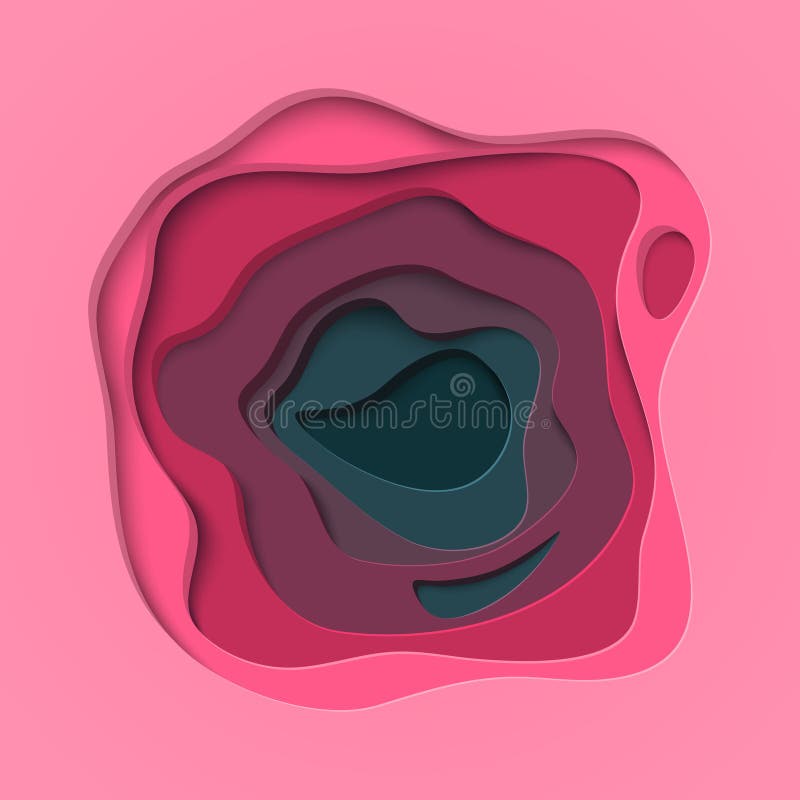 Tarjeta abstracta rosada con formas del corte del papel libre illustration Tarjeta abstracta rosada con formas del corte del papel libre illustration