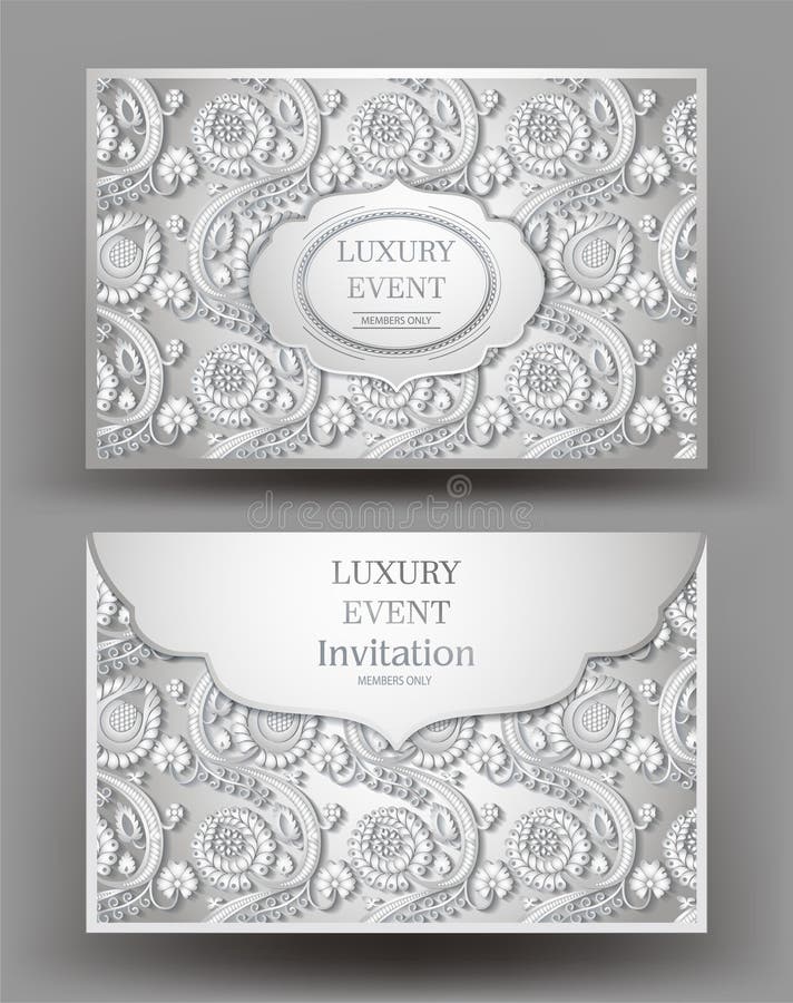 Tarjeta blanca elegante de la invitación del evento de lujo con diseño floral libre illustration