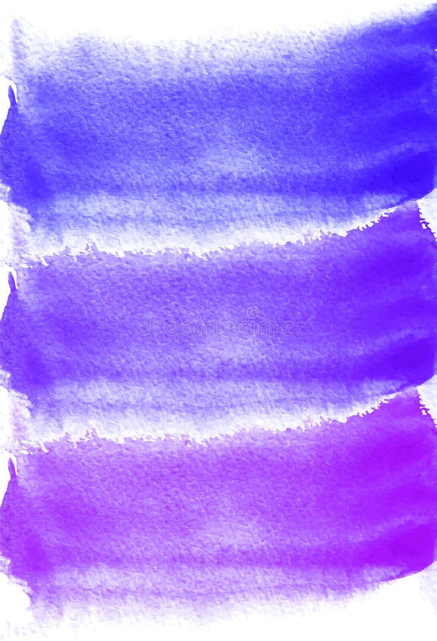 Tarjeta con las manchas blancas /negras de la acuarela Púrpura, lila, colores azules Pintura para su diseño Contexto texturizado ilustración del vector