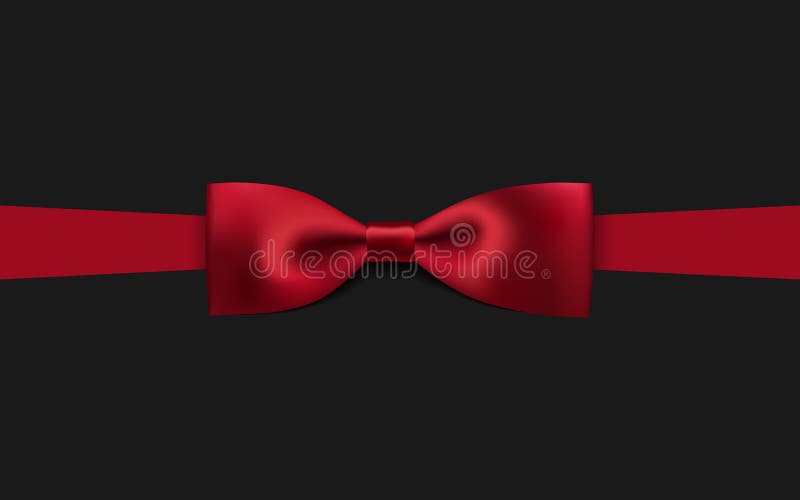 Tarjeta de felicitación con el arco rojo realista en un fondo negro libre illustration Tarjeta de felicitación con el arco rojo realista en un fondo negro libre illustration