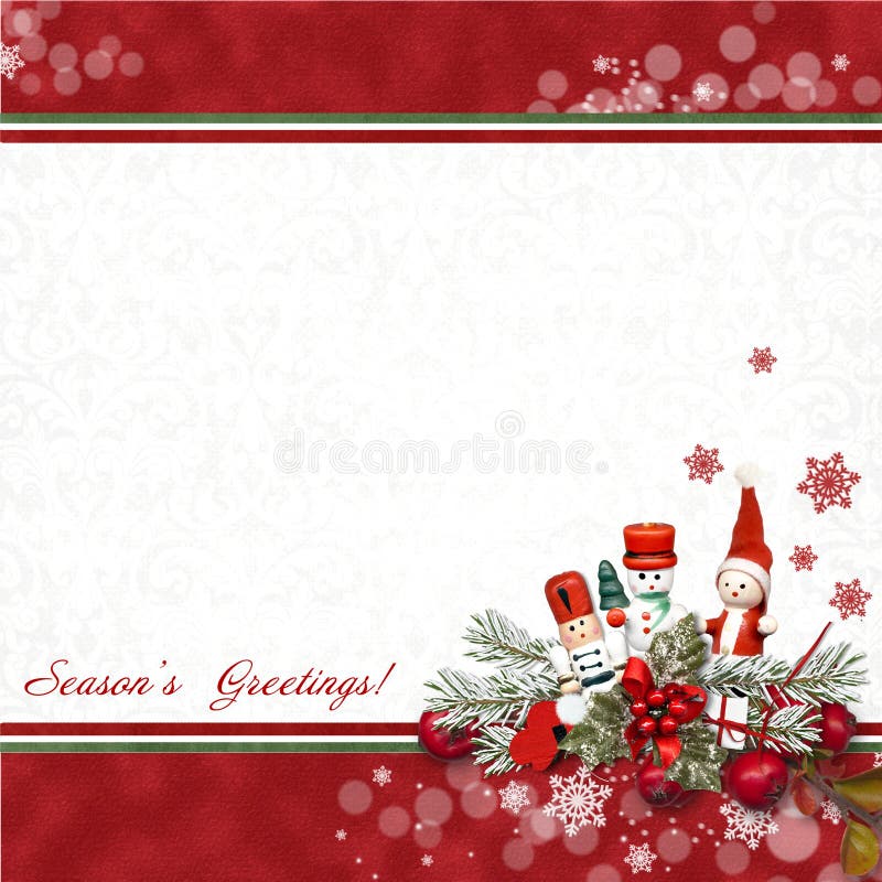Tarjeta de felicitación con el cascanueces ilustración del vector Tarjeta de felicitación con el cascanueces ilustración del vector