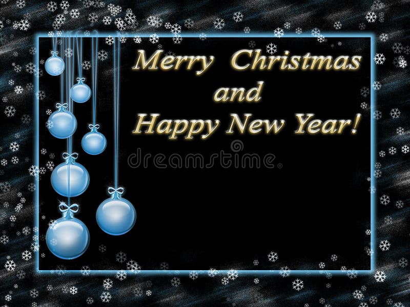 Tarjeta de felicitación con Feliz Año Nuevo y Feliz Navidad stock de ilustración Tarjeta de felicitación con Feliz Año Nuevo y Feliz Navidad stock de ilustración