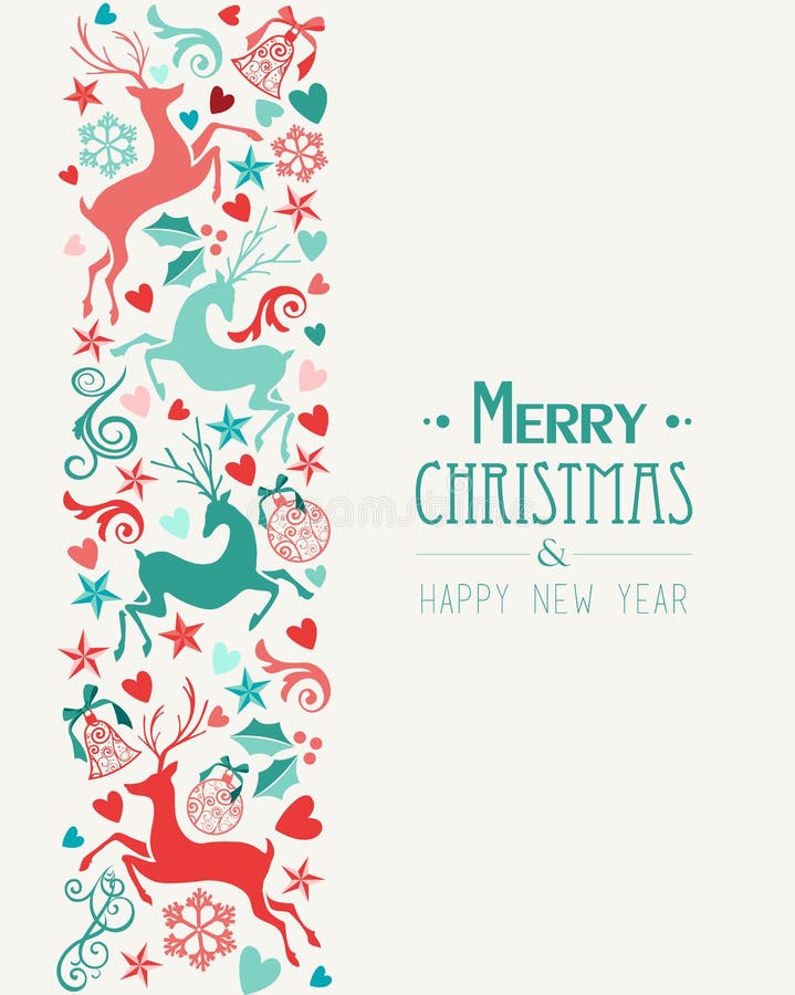 Tarjeta de felicitación de la Feliz Navidad y de la Feliz Año Nuevo stock de ilustración Tarjeta de felicitación de la Feliz Navidad y de la Feliz Año Nuevo stock de ilustración