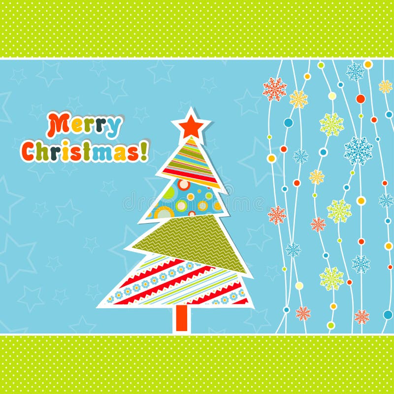 Tarjeta de felicitación de la Navidad del modelo, vector stock de ilustración