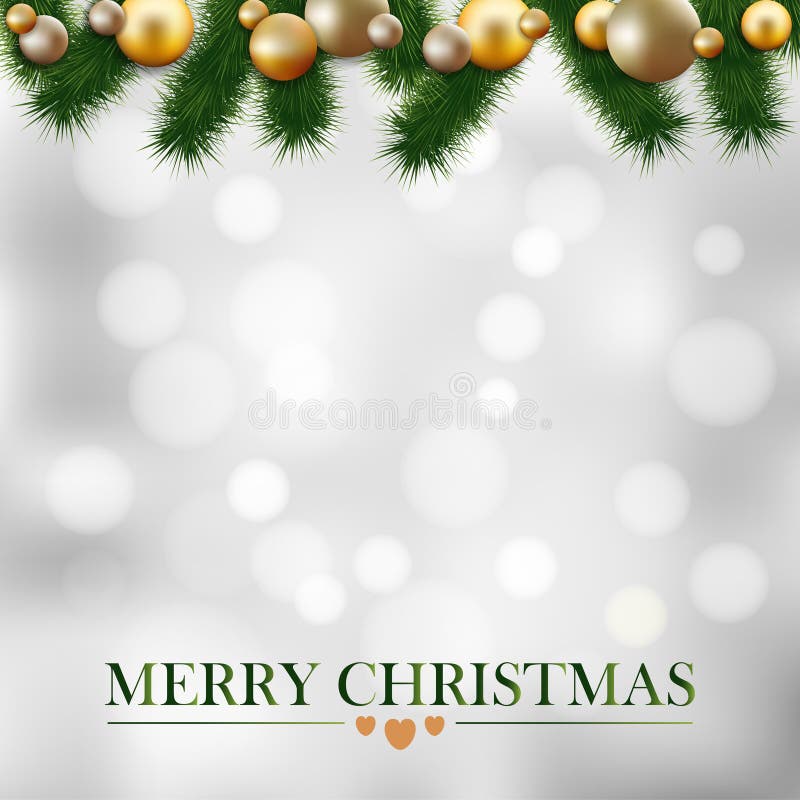Tarjeta de felicitación de la Navidad, guirnalda de las ramitas del abeto, bolas del oro stock de ilustración Tarjeta de felicitación de la Navidad, guirnalda de las ramitas del abeto, bolas del oro stock de ilustración