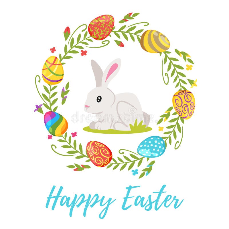 Tarjeta de felicitación del día de Pascua stock de ilustración Tarjeta de felicitación del día de Pascua stock de ilustración
