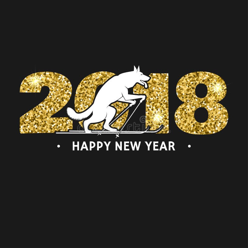 Tarjeta de felicitación de la Feliz Año Nuevo 2018 libre illustration Tarjeta de felicitación de la Feliz Año Nuevo 2018 libre illustration