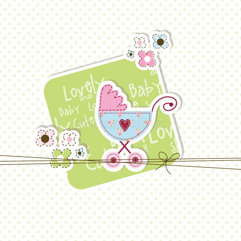 Tarjeta de la ducha de bebé stock de ilustración Tarjeta de la ducha de bebé stock de ilustración