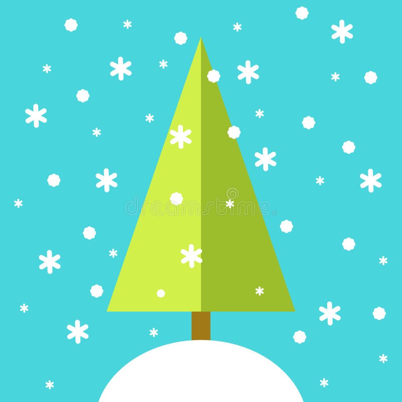 Tarjeta de la Feliz Navidad, árbol de navidad, diseño plano ilustración del vector Tarjeta de la Feliz Navidad, árbol de navidad, diseño plano ilustración del vector